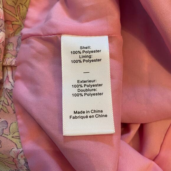 Likely Women's size 4 Pink Lyssa Floral Ruffle Long Sleeve Mini Dress Spring - Picture 10 of 10